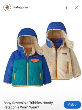 Patagonia Blue Teal Jacket with Orange Accent